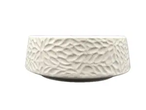 White Speckled Flower Print Low Medium Planter Bowl