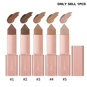 5 Color Cream Contouring Stick, Bronzer, Copper Tone, 3D Sculpting Facial Fullness, Lightweight Natural Waterproof Sweatproof Makeup Enhancer