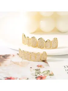 Micro Rhinestone Dental Braces Jewelry, Bold Personality, Hip Hop Trendy Tooth Decor, Unique Fashion Accessory for Stylish Look