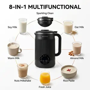 8-in-1 Plant Milk Maker, 40oz Large Capacity Nut Milk Maker for Homemade Soy Milk, Oat Milk, Almond Milk, Smoothies, Baby Food, Keep Warm and Self-Cleaning, BPA-Free for Everyday Family Kitchen Use