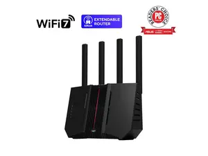 ASUS RT-BE92 Tri-band WiFi 7 Router, supports new 320MHz bandwidth & 4096-QAM, MLO, AI WAN detection, AiMesh support, subscription-free network security, comprehensive VPN (BE9700)