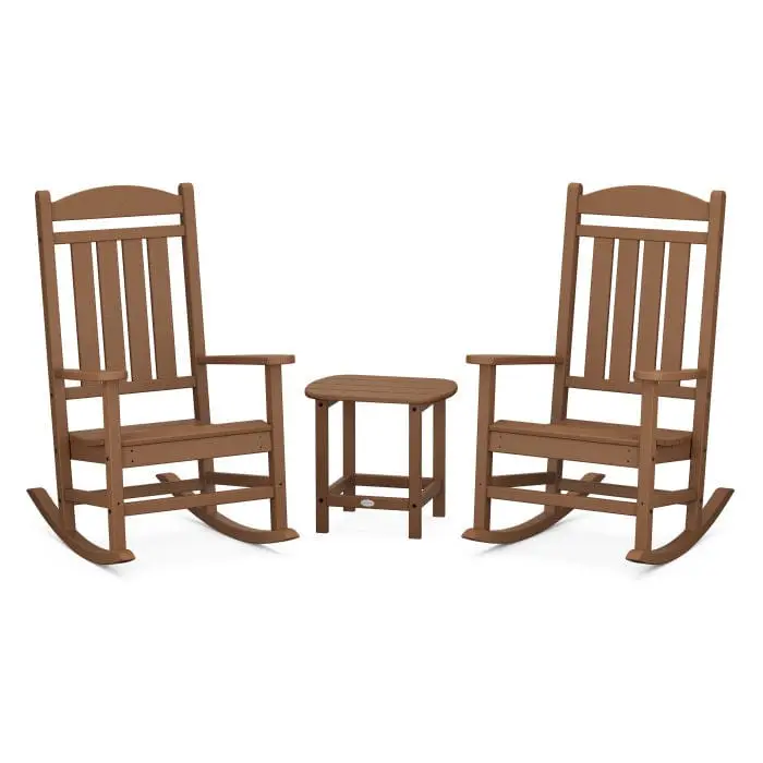 POLYWOOD Presidential 3-Piece Rocking Chair Set with 18" South Beach Side Table