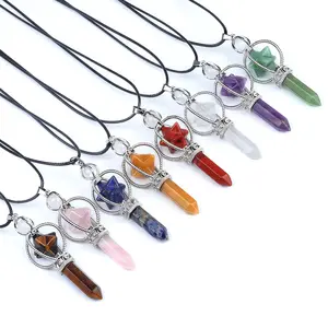 Merkaba Star Natural Crystal Pendant Gorgeous Stone Bead Beads Gemstone Jewelry Energy Healing Love Girlfriend Boyfriend Souvenir Valentine Father Mother Anniversary New Year Christmas Halloween Birthday Gift