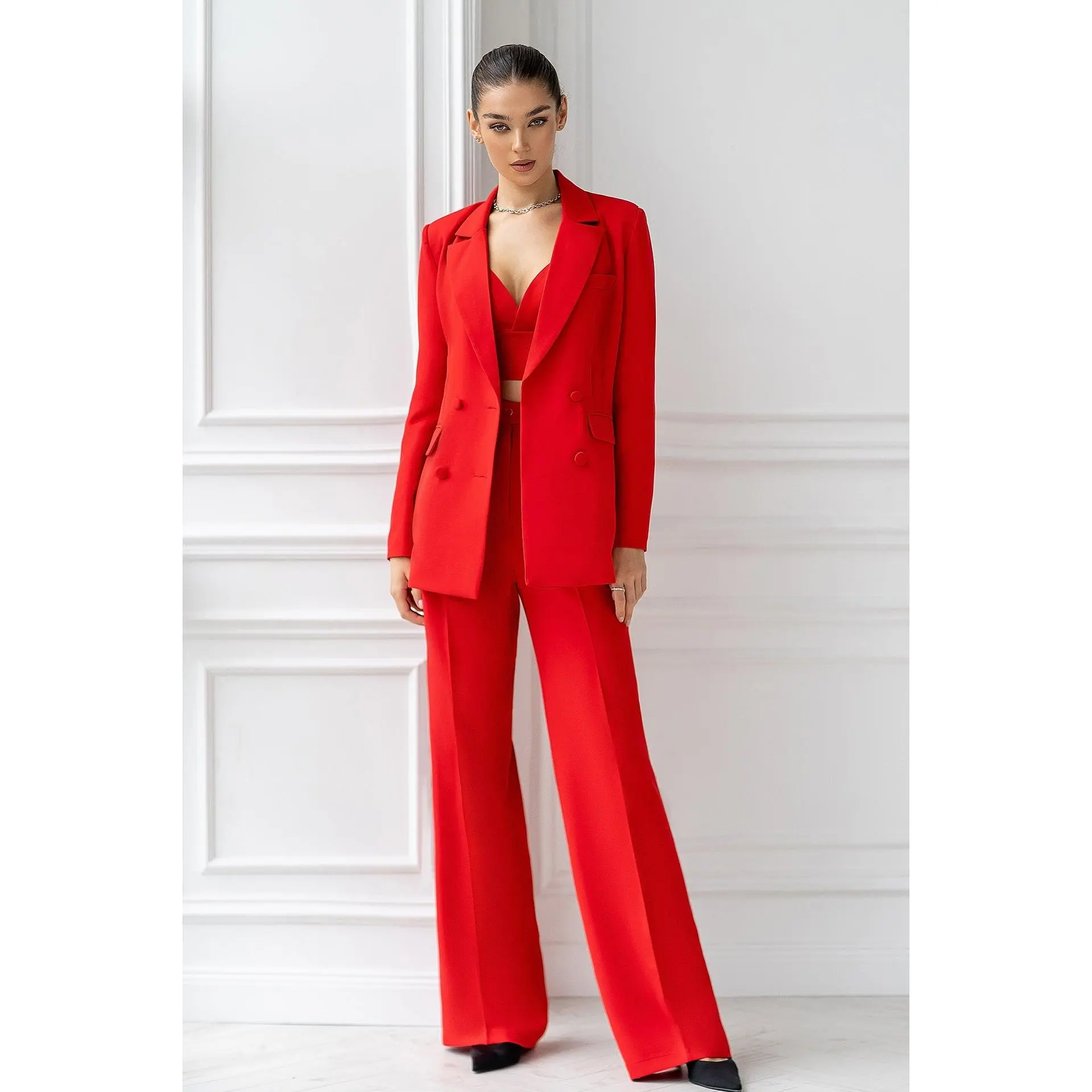 Red Double Breasted Suit 3-Piece