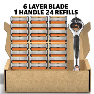 New floating magnetic suction men's razor, manual shaver, fast and smooth shaving without getting stuck on the beard, made of high-quality materials that can be fully washed, a classic men's shaving tool, Stainless Blades