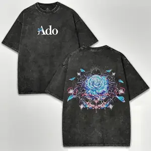 Ado Hibana Ed Graphic Tee - Double Printed Japan Tour Shirt Vocaloid Streetwear Drop Cotton Tee Crewneck Fabric Hood Sof Hoodied Cotton Outerwear Unisex