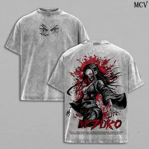 Nezuko Kamado Demon Slayer Tee – Kimetsu no Yaiba Vintage Oversized Washed Heavy Cotton T-Shirt Unisex Double Printed Anime Manga Streetwear Retro Graphic Otaku Merch Gift