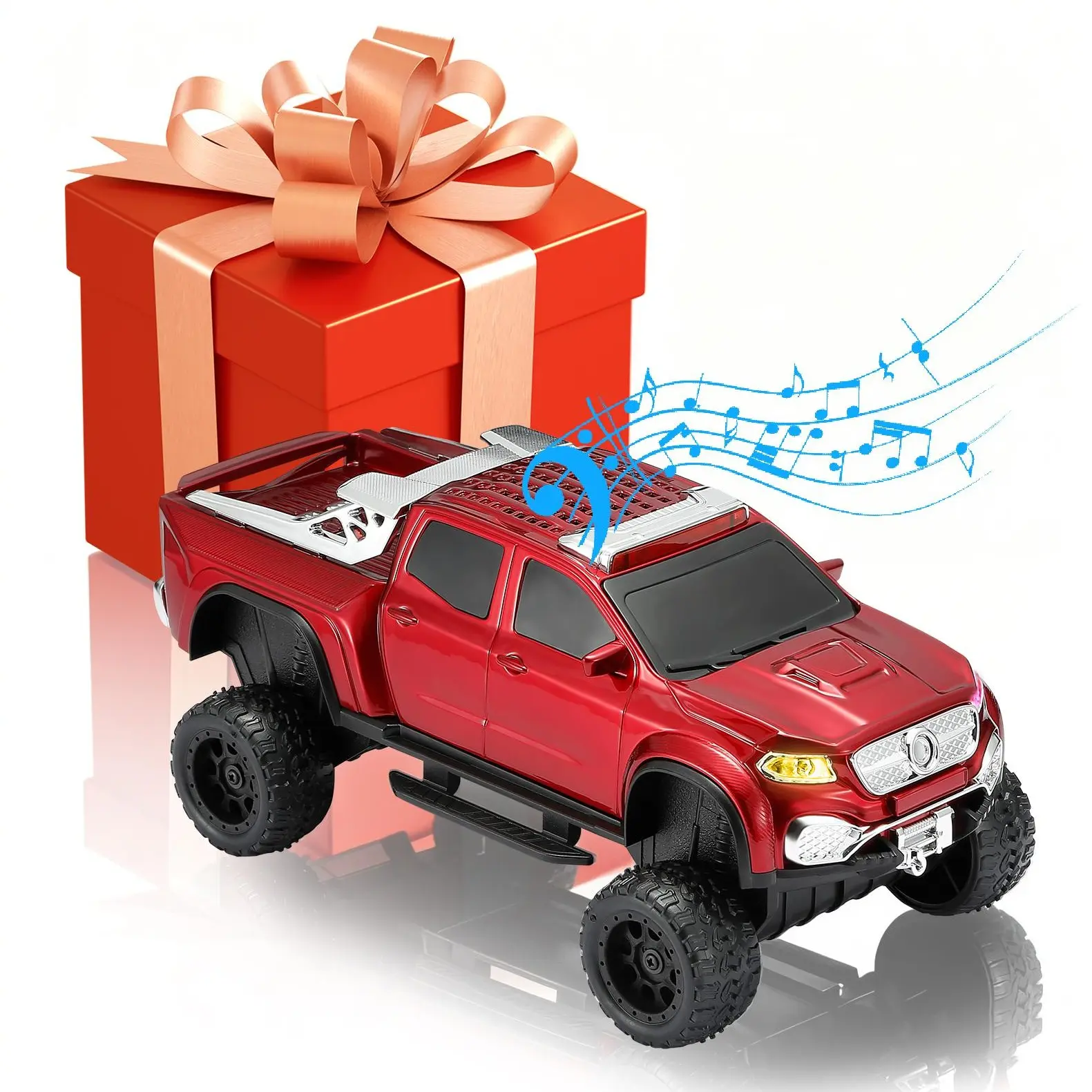 WSTER WS-X65 Off Road Truck Portable Wireless Speaker - Bass Boost, TWS Stereo, Radio, USB Type C, USB/AUX, AUX+TF, Batteries, Audio Player - Home/Outdoor Use - Father's Day Gift for Men, Bass Boost Speaker, 20Khz