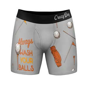 Always Wash Your Balls Mens Boxers Funny Golf Humor Hilarious Gift for Golfer Underwear Funny Graphic Boxers Adult Humor  Funny Golf  Mens Novelty Boxer Briefs Grey