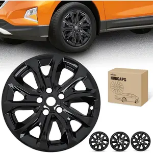 Nilight Wheel Cover Hubcaps 17 Inch Compatible with Chevy Chevrolet Equinox 2018 2019 2020 2021 Hub Caps 17 inch Set of 4 Rim Covers Protector Wheel Replacement 84450624 ABS PC 10 Spoke Style Black