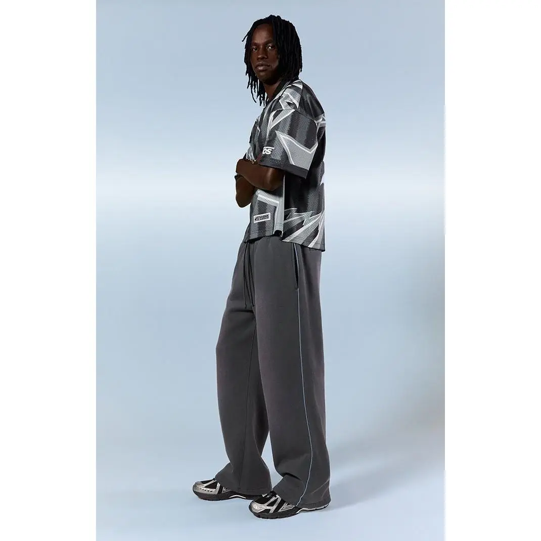 Pacsun Men's Blue Contrast Binding Fleece Extreme Baggy Sweatpants