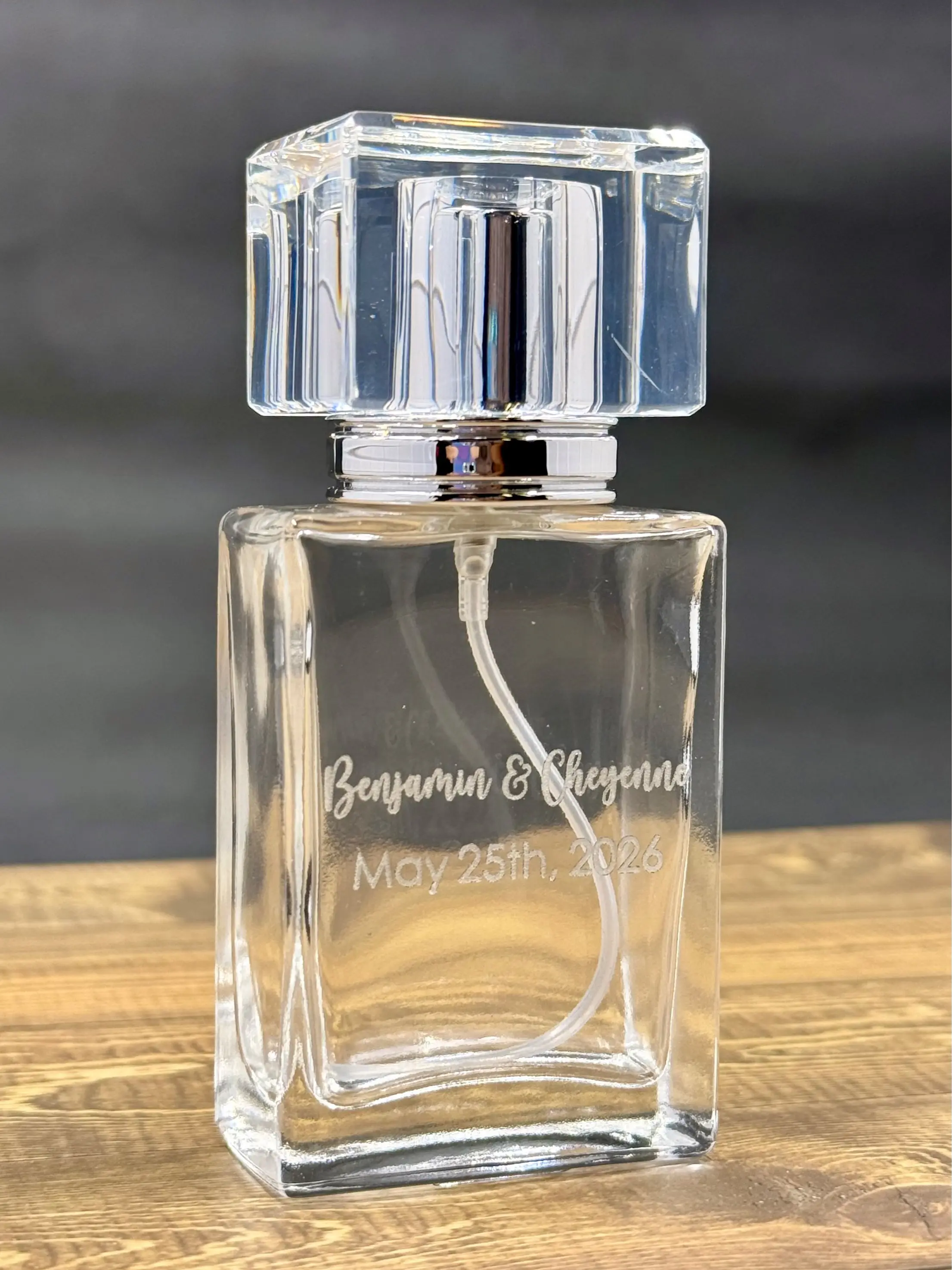 Personalized Clear Refillable Perfume Atomizer - Bridesmaid Keepsake