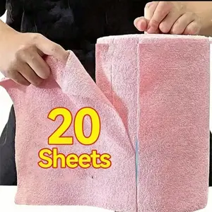 1 Roll 20pcs Reusable Ultra-Soft Microfiber Towels, High Absorbency, 20x20cm, Scratch-Resistant, Multi-Purpose Towels