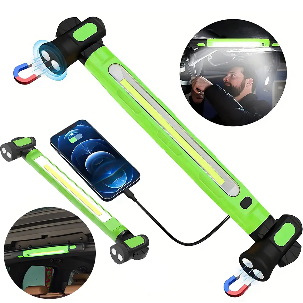 【Summerfinds】Under Hood Work Light Bar, 3000LM LED Magnetic Light Bar with Hooks, 5200mAh Cordless Rechargeable Hood Light, Single Pack, Ideal for Mechanic, Car Repair & Garage Use,father'sdaygifts