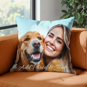 Custom Pillow with Picture & Text - Include Insert, Personalized Photo Pillow Double-Sided Printing | 5 Sizes & 10 Colors Optional, Custom Pet Memorial Gifts | Keepsake Gifts for Loved One