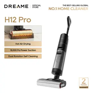 DREAME H12 PRO Series I Wet Dry Vacuum Cleaner, Smart Floor Cleaner Cordless Vacuum and Mop for Hard Floors, One-Step Edge to Edge Cleaning with Hot Air Drying Black
