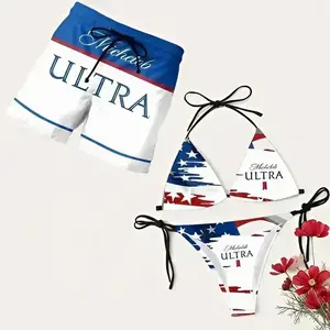 Bikini Set, Matching Brew Couple Swimwear – Women Bikini & Men Beach Shorts, Summer Vacation Outfit