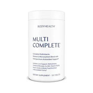 BODYHEALTH Multi Complete Multivitamin - Methylated B Vitamins, Organic Fruit & Vegetable Concentrates, Antioxidant, Essential Minerals, Gluten Free, Metabolism Support - 120 Tablets, Natural Dietary Fitness Supplement