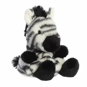 Palm Pals Adorable Grévy Zebra 5 inch White Mini Soft Plush Collectable Stuffed Animal