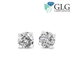 GLG Lab Diamond Studs - 1/4ct Round Cut Lab-Grown Diamond Earrings