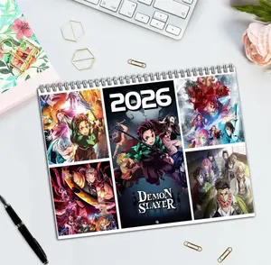De.mon Slay.yer Calendar 2026 Anime Wall Art Gift for Ota.ku Manga Fans Home Office Decor NNA