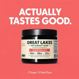 Great Lakes Hydration Electrolyte Multi-Magnesium Dietary Supplement, Natural Nutrition & Wellness Supplement Zero Sugar Minerals Sodium Potassium