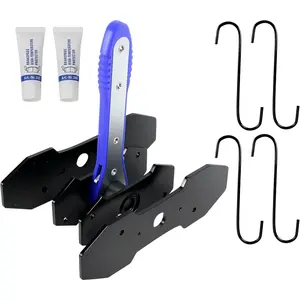 Brake Caliper Compression Tool Kit with 4 Hooks & Steel Plates - 360° Swing Ratchet for Single/Twin/Quad Piston Calipers Heavy-Duty Brake Pad Spreader Car Repair Tool