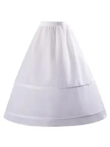 Floor-Length Ball Gown 2-Hoops Petticoat, Fluffy Crinoline Underskirt, Extra Full Tulle A-Line Puffy Slip, Bridal Party Formal Prom Bouffant Bell Shape