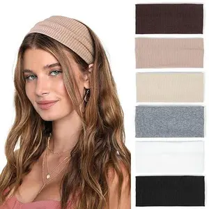 6 PCS Headbands for Women Wide Non Slip Boho Head Bands Soft Elastic Thick Hairbands Fashion Workout Yoga Hair Accessories