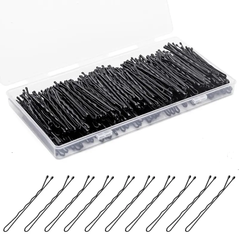 [New Deal] 300 Pcs Bobby Pins, Bobby Pins Black 2Inches, Fosvrde Reusable Invisible Wave Non Slip Hair Pins, for Girls, and Women, Bulk With Storage Box