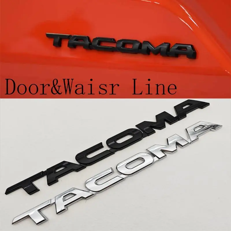 For Toyota TACOMA 2005-2026 3D Car Sticker Logo V6 4X4 SR5 TACOMA Trunk Badge Door Waier Line C-Pillar Emblem Decals