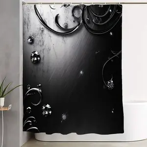 1/4pcs Elegant Black & White Swirl Diamond Shower Curtain Set with Toilet Seat, 2 Matching Bath Mats - Modern Decor for Bathroom, Perfect for Christmas, New Year, Valentine's Day, Mother's Day Home Gift
