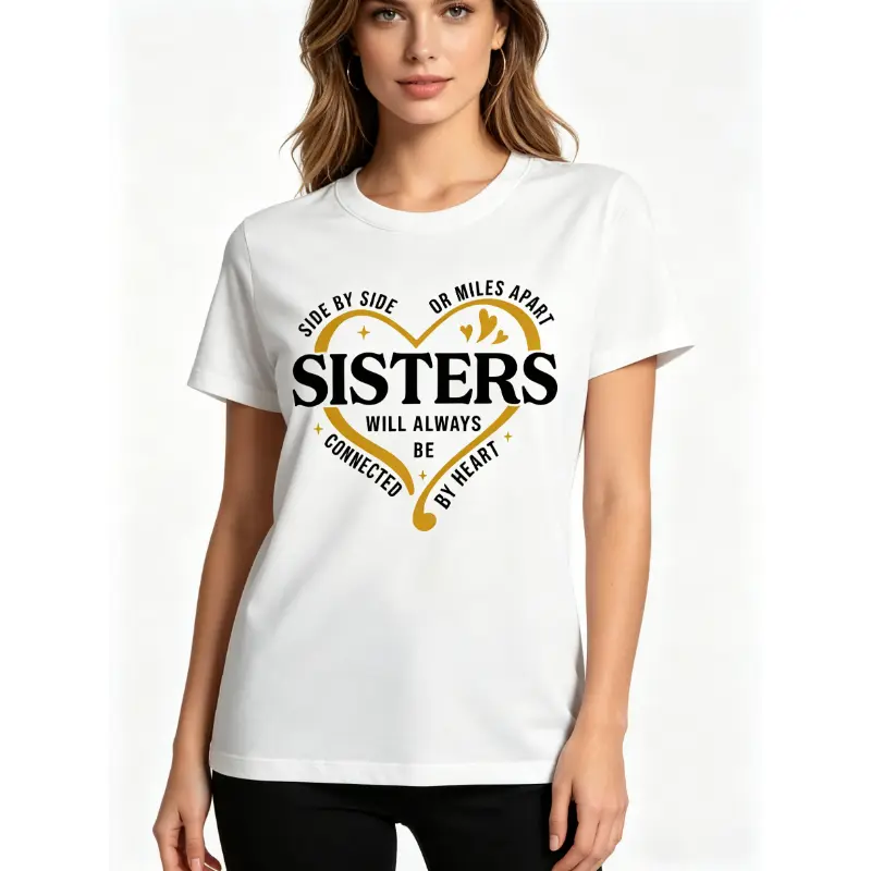 Unisex Side By Side Or Miles Apart Sisters T-Shirt, Sister Trip Shirt, Sister Vacation Matching Outfit, Weekend Trip Shirts For Sisters, Matching Sisters Shirt.