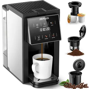One Machine Compatible With K Cup/coffee Powder|5 Levels Of Fine Grinding, Adjustable Concentration|Food-grade Reusable Filter|BPA-free Material, Fast Brewing And Easy Cleaning