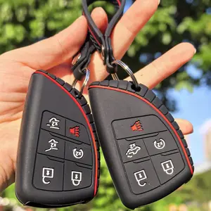 for GMC Sierra 1500/Sierra 2500HD 3500HD/Yukon/Denali/for Chevrolet Silverado 1500/Tahoe/Suburban/for BUICK Envision Pick-up Truck key fob case with keychain, car key caps organizer, Vehicle Key Protection, Car Key Protector, Truck Accessories