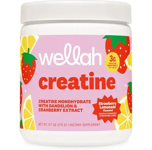 Wellah Creatine for Women - Creatine Monohydrate with Dandelion & Cranberry Extract (50 Servings, Strawberry Lemonade)