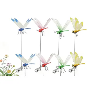 Dragonfly Dragon Fly Clips for Bugs Repellent Decor 3D Garden Outdoor Flying Butterflies Decorations Fake to Decorative Yard Ornaments Hat Golf Moving
