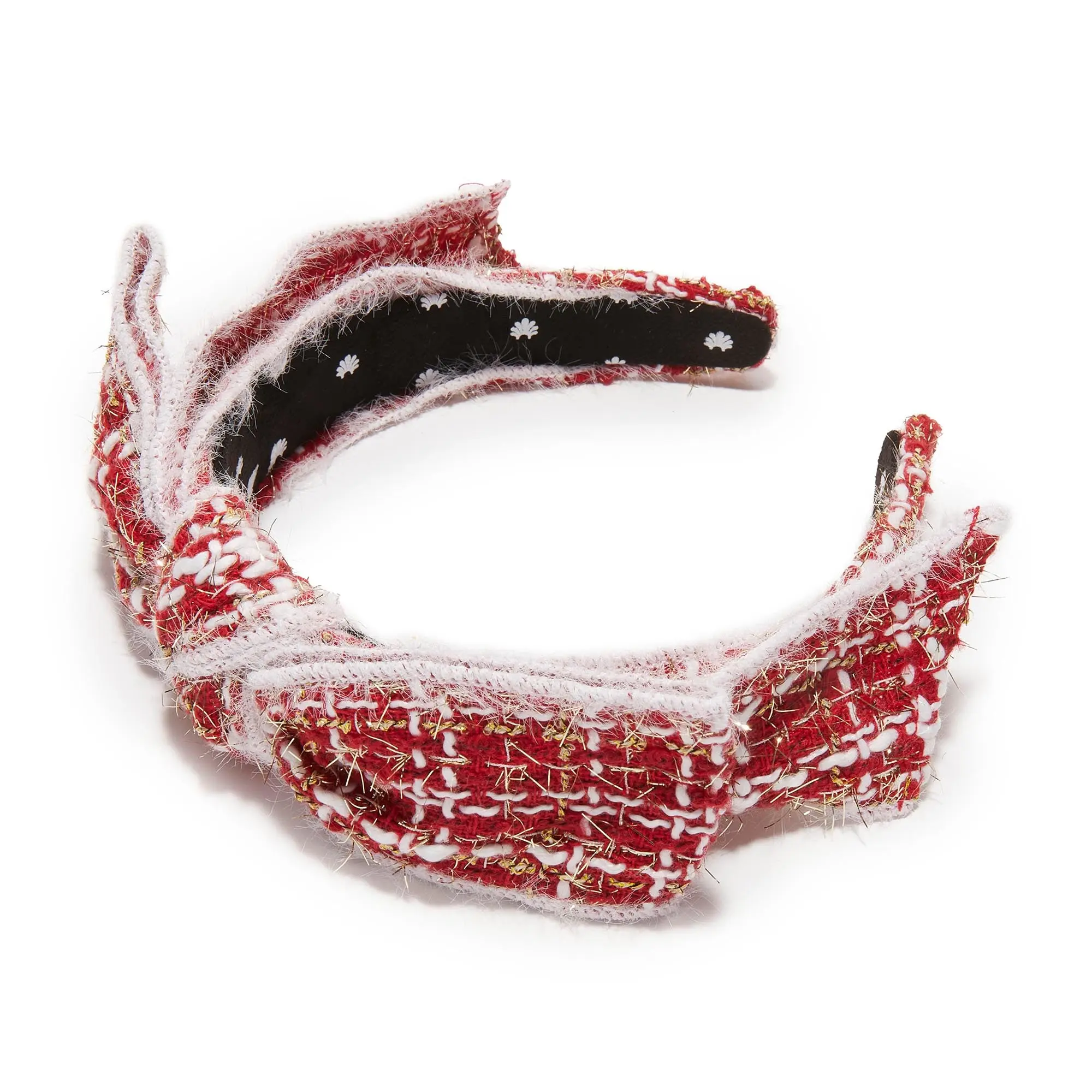 FROSTED RED SHIRLEY SLIM TWEED HEADBAND