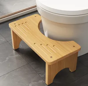 Wooden Squatting Potty for Adults, 6.7 Inch Toilet Stool Squat Adult, Wood Poop Stool for Bathroom with Ergonomic Design, Non-Slip Portable Toilet Foot Stools for Healthy Posture