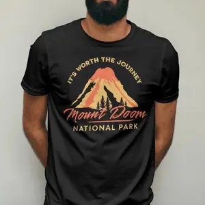 Funny LOTR Tee Shirt, Great Unisex Lord of the Rings Fan Gift for Lovers of the Books or Movies, Mordor Mount Doom National Park t-shirt