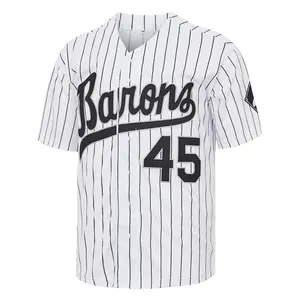 Father’s Day Gift Men's Barons #45 Hip Hop Rap Baseball Jersey Terylene Embroidery Sportswear Uniform Clothing Apparel