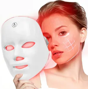 7 Color LED Light Face Mask, Photon Skin Rejuvenation For Daily Care, Red Light Therapy, Cordless, Rechargeable, Ideal Gift For Women, Summer Gift Skincare Facial