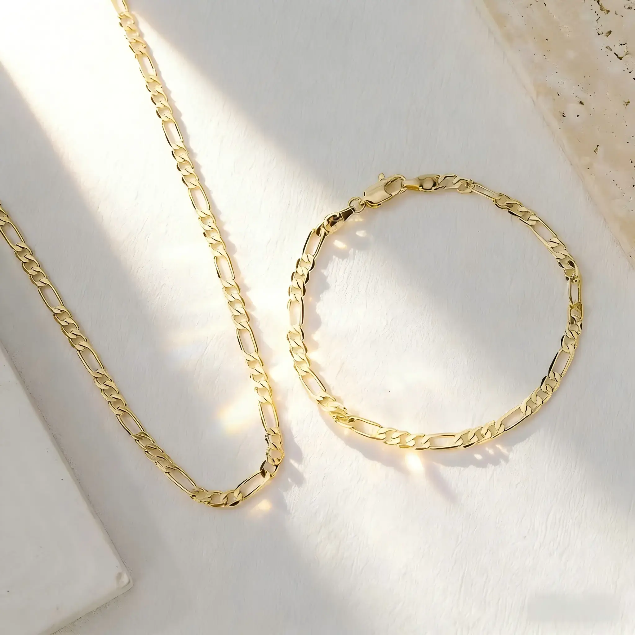 2pcs Set 18K Gold Bracelet & Necklace Jewelry Set,Women's Accessories for Birthday, Christmas Gifts, Jewelry For Women Summervibes, Gold Necklace Women