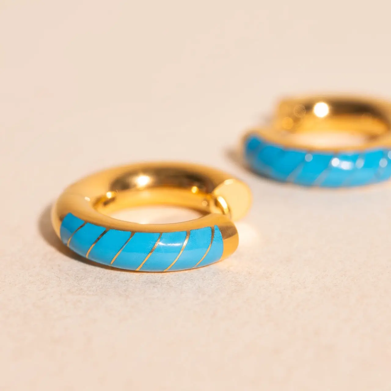 Neon Color Chunky Rounded Huggie Hoop Earrings