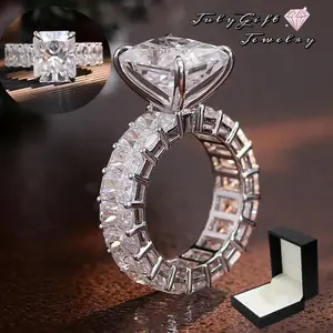 2ct Radiant Cut Rings for Women - D Color VVS1 Clarity Lab Created Wedding Rings for Women