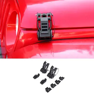 2-Piece Set Locking Latch Hood Bracket, Engine Hood Fastener Accessories for 2007-2017 Jeep Wrangler JK