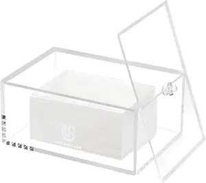 UnderStash Clear Acrylic Dryer Sheet Holder with Lid – Laundry Room Organizer for Fabric Softener Sheets Container Boxes