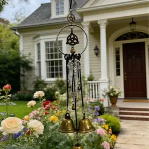 1pc witch bell doorknob hanging decorative wicker wind chime home decoration – mystical seasonal gift for holidays & home accents