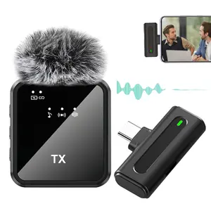 Wireless Lavalier Microphone for Phone iPad Type-C, Plug-Play 2.4g, Ultra-Low Delay, Noise Reduction, Ideal for Video Recording, Interviews, Podcasts, Live Streaming Mic