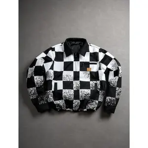 Y2K Checkered Windbreaker | Grunge Skater Half-Zip Jacket